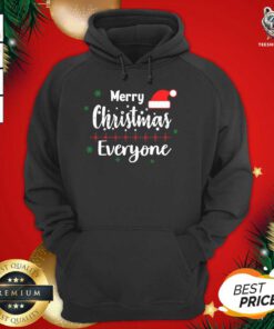 Merry Christmas Everyone Hat Santa Hoodie - Design By Teeshirtbear.com