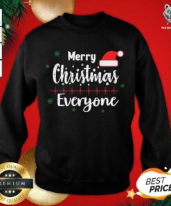 Merry Christmas Everyone Hat Santa Sweatshirt - Design By Teeshirtbear.com