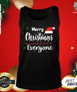 Merry Christmas Everyone Hat Santa Tank Top - Design By Teeshirtbear.com