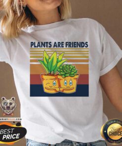 Plants Are Friends Vintage Retro V-neck - Design By Teeshirtbear.com