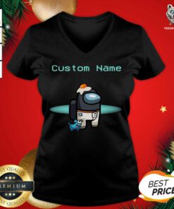 Among Us Custom Name V-neck - Design By Teeshirtbear.com