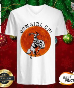 Cowgirl Up The Moon V-neck - Design By Teeshirtbear.com