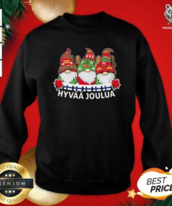 Gnome Finnish Hyvaa Joulua Christmas Sweatshirt - Design By Teeshirtbear.com
