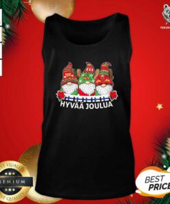 Gnome Finnish Hyvaa Joulua Christmas Tank Top - Design By Teeshirtbear.com