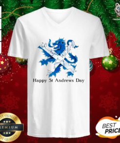 St Andrew's Day Celebration Lion V-neck - Design By Teeshirtbear.com