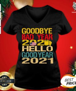 2021 New Year Gift Goodbye Bad Years 2020 Hello 2020 V-neck - Design By Teeshirtbear.com