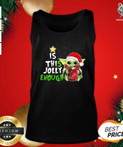 Baby Yoda Hat Santa Is This Jolly Enough Merry Christmas 2020 Tank Top - Design By Teeshirtbear.com