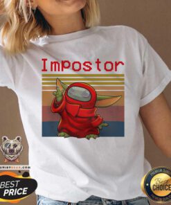 Baby Yoda Impostor Among Us Vintage V-neck - Design By Teeshirtbear.com
