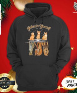 Believe In Yourself Cat Reflection Water Tiger Hoodie - Design By Teeshirtbear.com