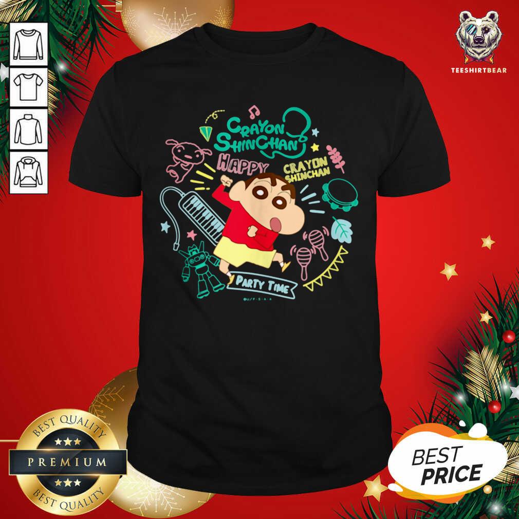 Crayon Shinchan Shinchan And Musical Instrument Party Time ShirtCute Crayon Shinchan Shinchan And Musical Instrument Party Time Shirt - Design By Teeshirtbear.com