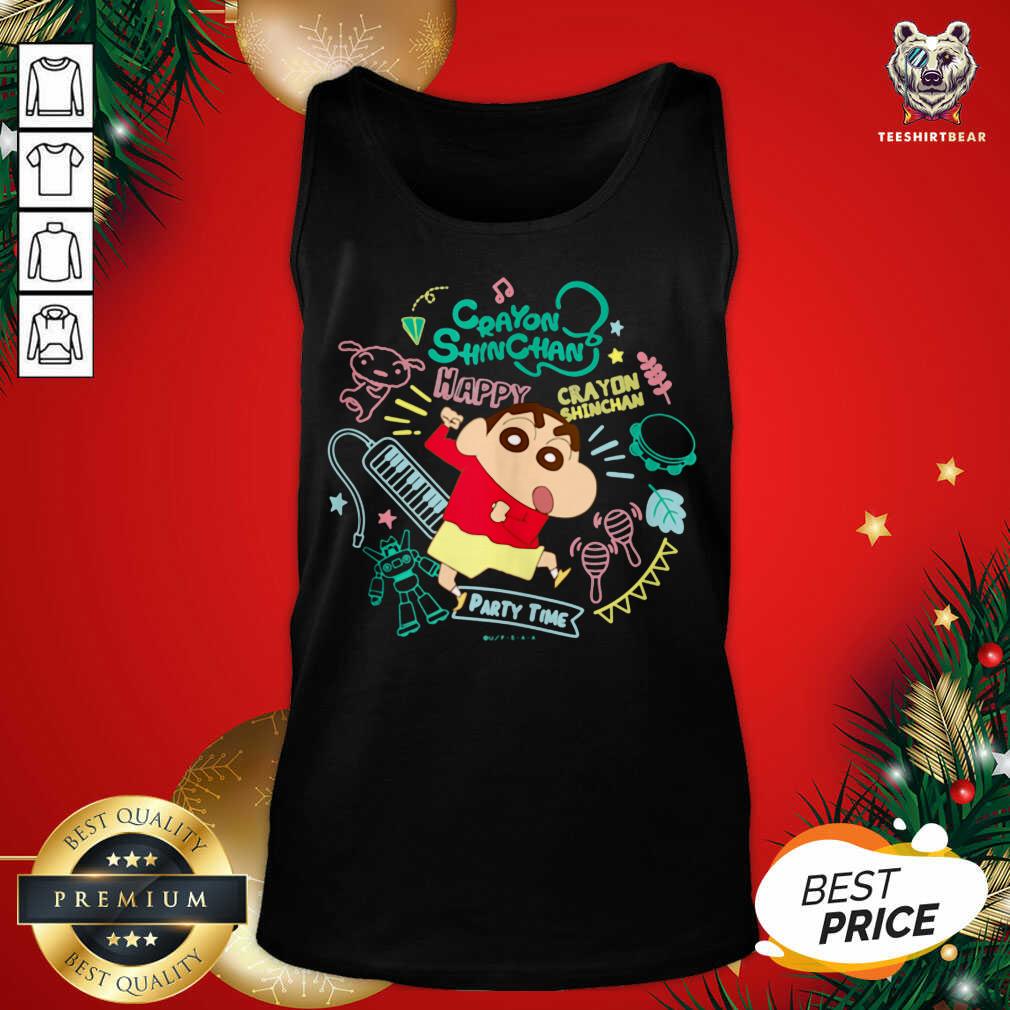 Crayon Shinchan Shinchan And Musical Instrument Party Time Tank Top - Design By Teeshirtbear.com Crayon Shinchan Shinchan And Musical Instrument Party Time Tank Top - Design By Teeshirtbear.com