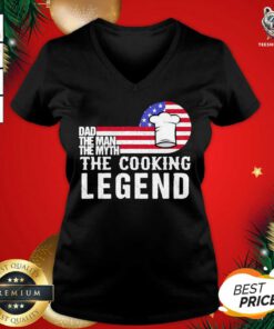 Dad The Man The Myth Cooking Legend Us Flag V-neck - Design By Teeshirtbear.com