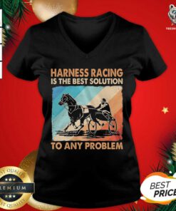 Harness Racing Is The Best Solution To Any Problem Vintage V-neck - Design By Teeshirtbear.com