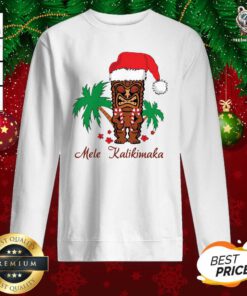 Mele Kalikimaka Merry Christmas Hawaiian Tiki Sweatshirt - Design By Teeshirtbear.com