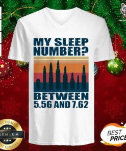 My Sleep Number Between 5.56 And 7.62 Bullet Vintage V-neck - Design By Teeshirtbear.com