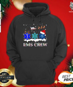Nurse Santa Hat Reindeer Ems Crew Merry Christmas Hoodie - Design By Teeshirtbear.com