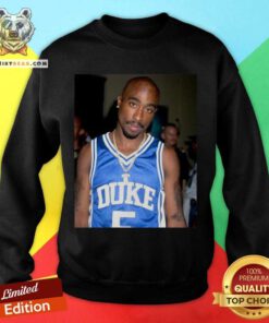 08 Rapper Tupac Shakur Basketball Blue Devils Sweatshirt - Design By Teeshirtbear.com