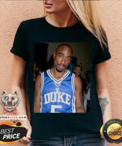 08 Rapper Tupac Shakur Basketball Blue Devils V-neck - Design By Teeshirtbear.com