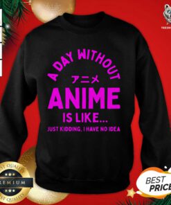 A Day Without Anime Is Like Anime Sweatshirt - Design By Teeshirtbear.com