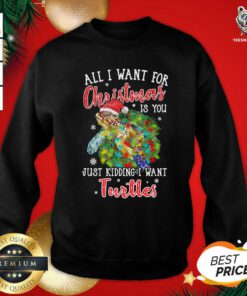 All I Want For Christmas Is You Just Kidding I Want Turtles Sweatshirt - Design By Teeshirtbear.com