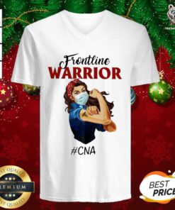 Frontline Warrior #CNA Strong Girl Face Mask V-neck - Design By Teeshirtbear.com