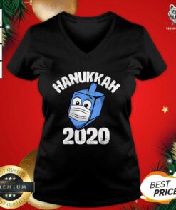 Hanukkah 2020 Dreidel Wearing Face Mask V-neck - Design By Teeshirtbear.com
