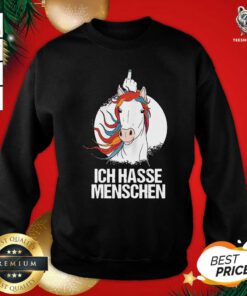 Ich Hasse Menschen Mittelfinger Cooles Einhorn Sweatshirt - Design By Teeshirtbear.com