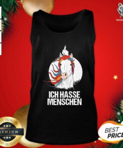 Ich Hasse Menschen Mittelfinger Cooles Einhorn Tank Top - Design By Teeshirtbear.com