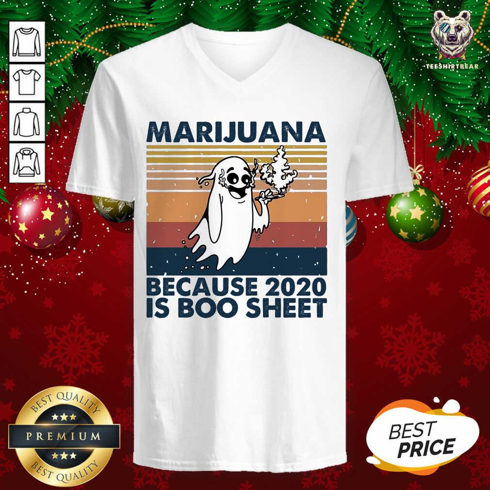 Marijuana Because 2020 Is Boo Sheet Vintage V-neck - Design By Teeshirtbear.com Marijuana Because 2020 Is Boo Sheet Vintage V-neck - Design By Teeshirtbear.com