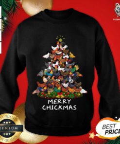 Merry Chickmas Chicken Christmas Tree Rooster Xmas Sweatshirt - Design By Teeshirtbear.com