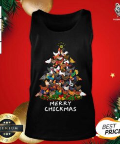 Merry Chickmas Chicken Christmas Tree Rooster Xmas Tank Top - Design By Teeshirtbear.com