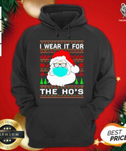 Santa Claus Face Mask I Wear It For The Ho’s Ugly Christmas Hoodie - Design By Teeshirtbear.com