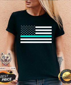 The Thin Baja Blast Line Flag V-neck - Design By Teeshirtbear.com