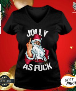 Adult Christmas Design Men Women Jolly As Fuck V-neck - Design By Teeshirtbear.com