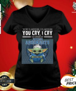 Baby Yoda You Laugh I Laugh You Cry I Cry Toronto Argonauts V-neck - Design By Teeshirtbear.com