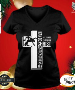 Cross I Can Do Christ Who Strengthens Me V-neck - Design By Teeshirtbear.com