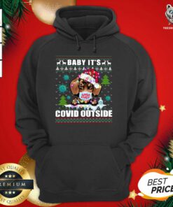 Face Mask 2020 Baby It’s Covid Outside Ugly Christmas Hoodie - Design By Teeshirtbear.com