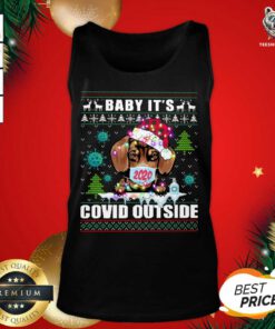 Face Mask 2020 Baby It’s Covid Outside Ugly Christmas Tank Top - Design By Teeshirtbear.com