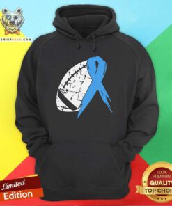 Football Tackle Prostate Cancer Awareness Light Blue Ribbon Warrior Support Survivor Hoodie - Design By Teeshirtbear.com