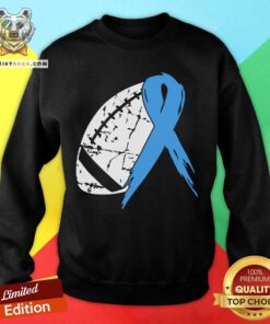 Football Tackle Prostate Cancer Awareness Light Blue Ribbon Warrior Support Survivor Sweatshirt - Design By Teeshirtbear.com