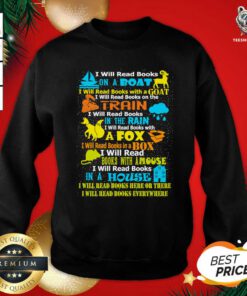 I Will Read Books On A Boat Everywhere Reading Sweatshirt - Design By Teeshirtbear.com