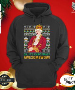 Oh It's Christmas Awesome Wow Hoodie - Design By Teeshirtbear.com