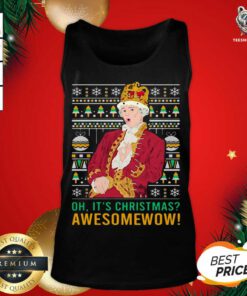 Oh It's Christmas Awesome Wow Tank Top - Design By Teeshirtbear.com
