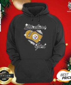Pittsburgh Steelers Girl Heart Diamond Hoodie - Design By Teeshirtbear.com