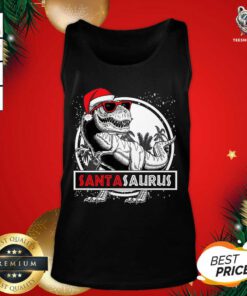Santasaurus Funny Dinosaur Christmas Tank Top - Design By Teeshirtbear.com