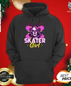 Skater Girl Girls Skateboarding Skate Hoodie - Design By Teeshirtbear.com