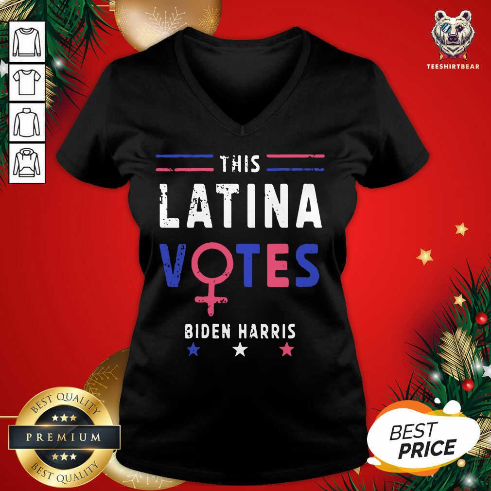 This Latina Votes Biden Harris Stars Election V-neck - Design By Teeshirtbear.com This Latina Votes Biden Harris Stars Election V-neck - Design By Teeshirtbear.com