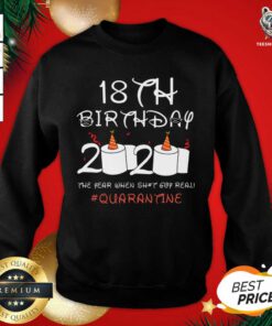 18th Birthday 2020 The Year When Shit Got Real Quarantine Sweatshirt - Design By Teeshirtbear.com