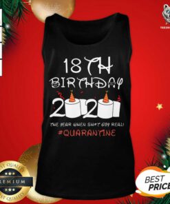 18th Birthday 2020 The Year When Shit Got Real Quarantine Tank Top - Design By Teeshirtbear.com