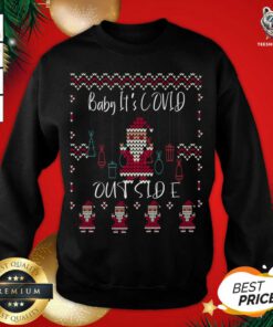 Baby It's COVID Outside Santa Ugly Christmas Sweater Gift Sweatshirt - Design By Teeshirtbear.com